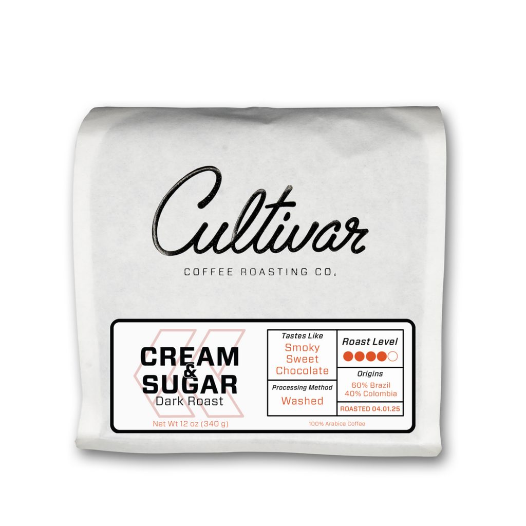 Cream & Sugar Dark Roast Espresso | Cultivar Coffee Roasting Co. Cream & Sugar Dark Roast Espresso | Cultivar Coffee Roasting Co.