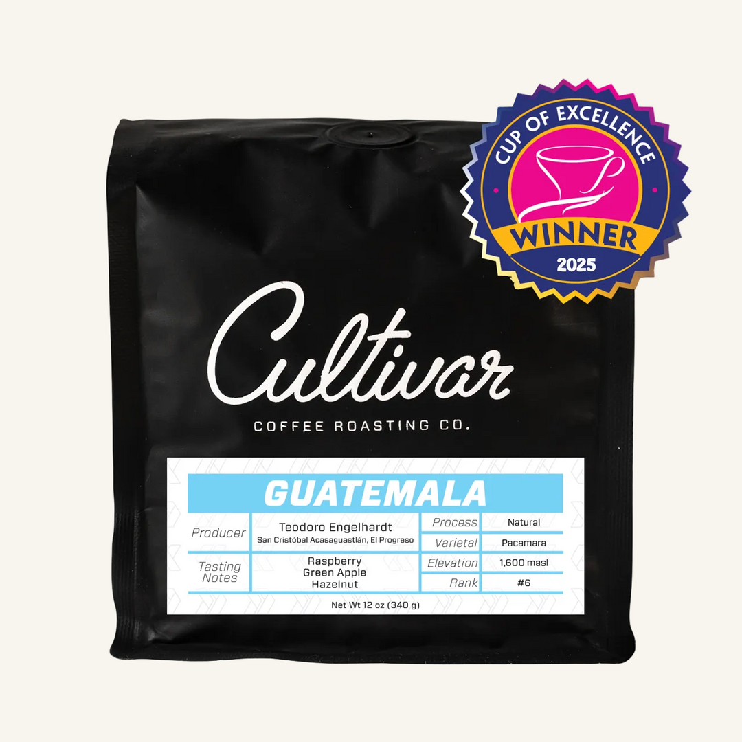 Bag of Cultivar's Guatemala Finca La Florida #6 2025 COE Winner roasted coffee beans