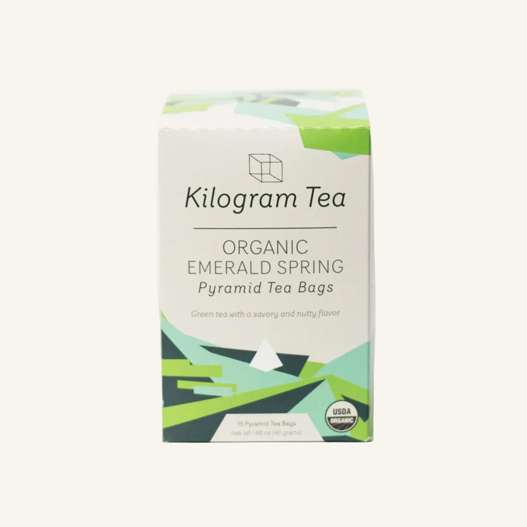15-count box of Organic Emerald Spring Teabags from Cultivar Coffee Roasting Co.