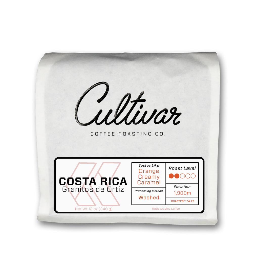 Bag of Cultivar's Costa Rica Granitos de Ortiz roasted coffee beans