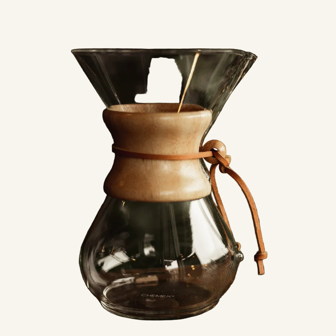 6 cup size Glass Chemex Coffeemaker with wood handle